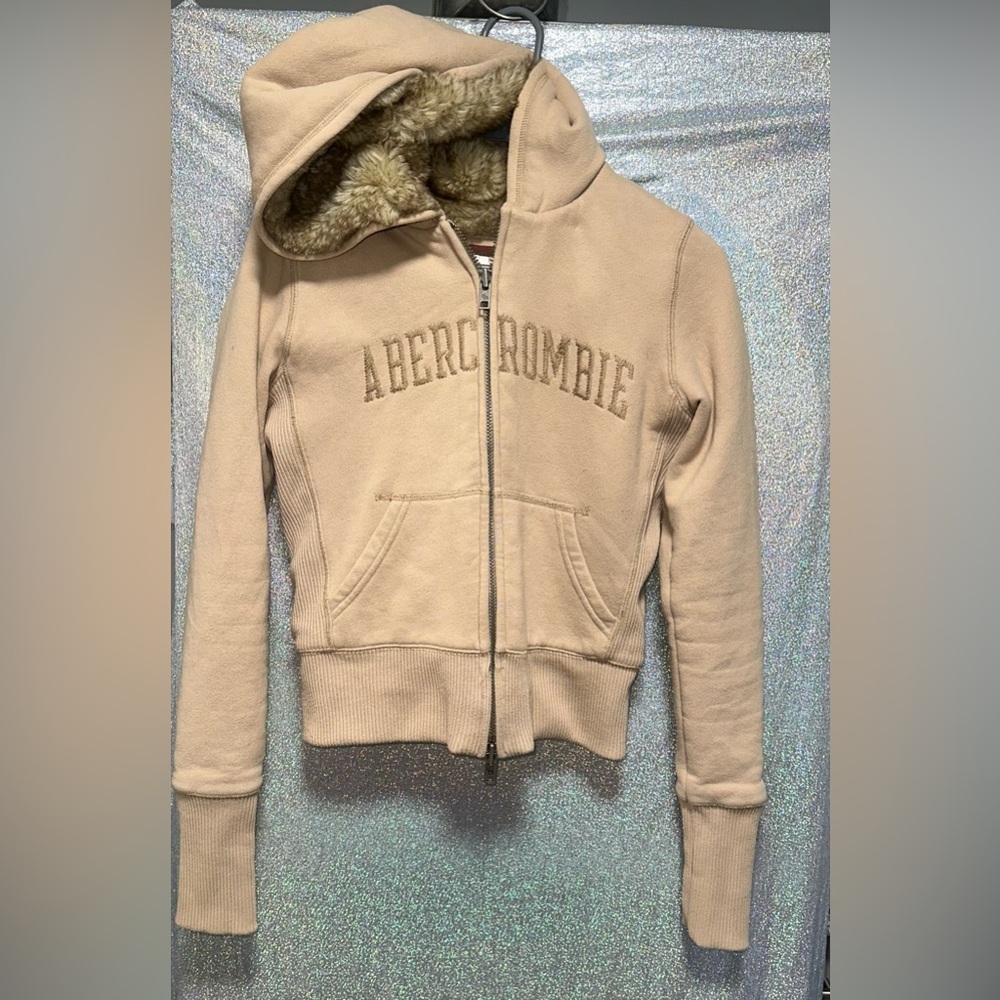 Abercrombie & Fitch Tan Fleece Jacket - Picture 6 of 8